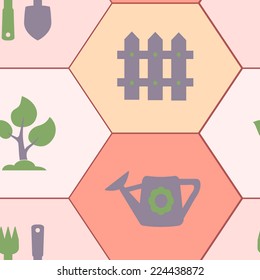 seamless background with icons of Horticulture