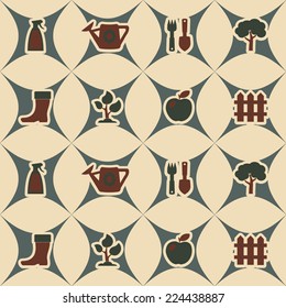 seamless background with icons of Horticulture