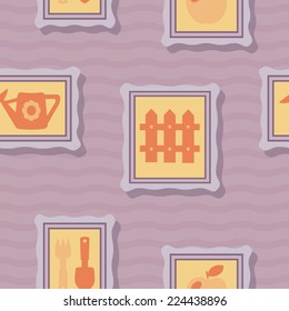 seamless background with icons of Horticulture