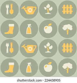 seamless background with icons of Horticulture