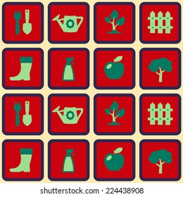 seamless background with icons of Horticulture