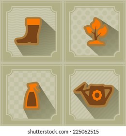 seamless background with icons of Horticulture