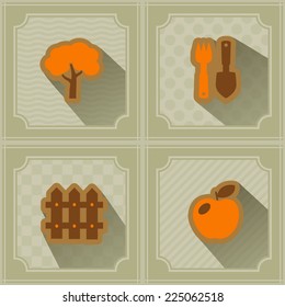 seamless background with icons of Horticulture