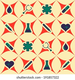 Seamless background with icons on the medical theme