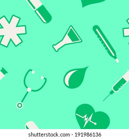 Seamless background with icons on the medical theme