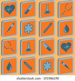 Seamless background with icons on the medical theme