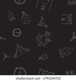 Seamless background of icons for travel services. Vector illustration