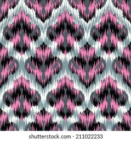 Seamless Background Ikat Damask Pattern