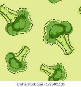Seamless Background Illustration of a Broccoli