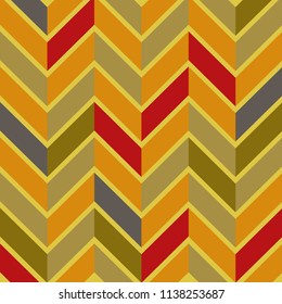 Seamless Background Illustration of Chevron Fabric Pattern in Green, Red, Blue, Brown and Yellow