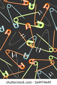 Seamless Background Illustration Featuring Safety Pins