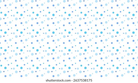 Seamless background illustration with light blue polka dots on white background