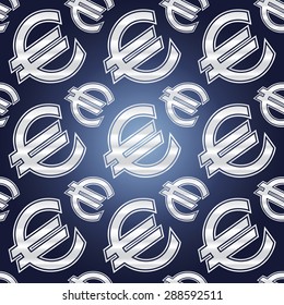 Seamless background illustration of repeating euro currency signs.