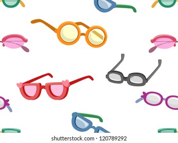 Seamless Background Illustration of Sunglasses