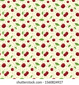 seamless background with illustrations of cherry