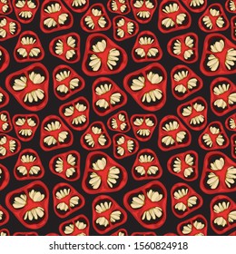 seamless background with illustrations of chili pepper parts