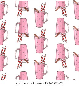 Seamless background with illustrations of coffee Cup and coffee beato