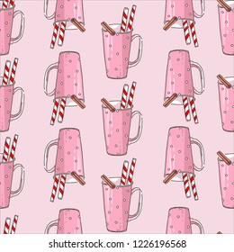 Seamless background with illustrations of coffee Cup and coffee beato