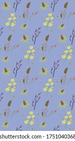 Seamless background image with bright and colored elements. Summer theme pattern with  glade and  flowers. Beautiful background.