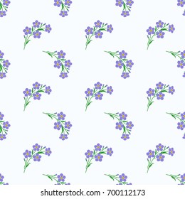 Seamless background image colorful botanic flower leaf plant light purple forget me not