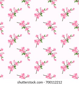 Seamless background image colorful botanic flower leaf plant pink magnolia