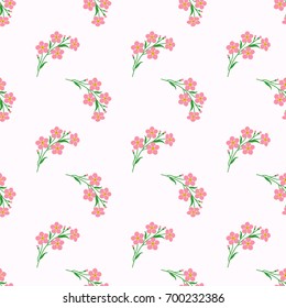 Seamless background image colorful botanic flower leaf plant pink forget me not