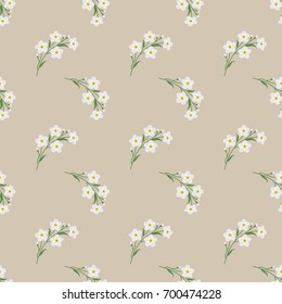 Seamless background image colorful botanic flower leaf plant white forget me not