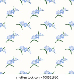Seamless background image colorful botanic flower leaf plant light blue orchid