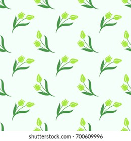 Seamless background image colorful botanic flower leaf plant green tulip