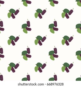 Seamless background image colorful tropical fruit black mulberry