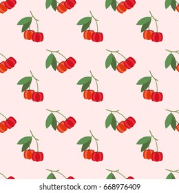 Seamless background image colorful tropical fruit pitanga