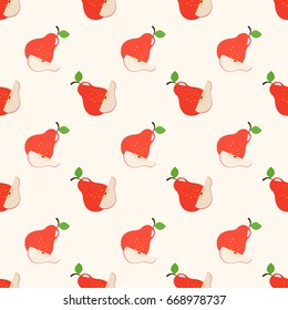 Seamless background image colorful tropical fruit red pear