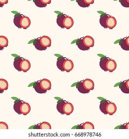 Seamless background image colorful tropical fruit strawberry guava