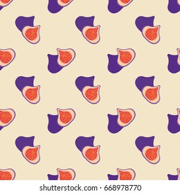 Seamless background image colorful tropical fruit fig