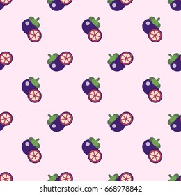 Seamless background image colorful tropical fruit mangosteen