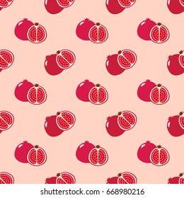 Seamless background image colorful tropical fruit Red pomegranate