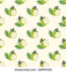 Seamless background image colorful tropical fruit breadfruit