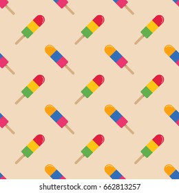 Seamless background image colorful watercolor texture popsicle pattern