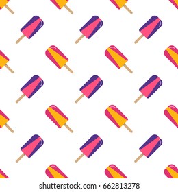 Seamless background image colorful watercolor texture popsicle pattern