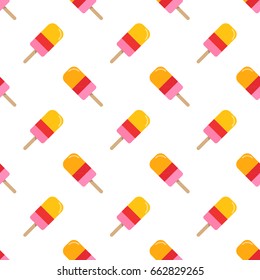 Seamless background image colorful watercolor texture popsicle pattern