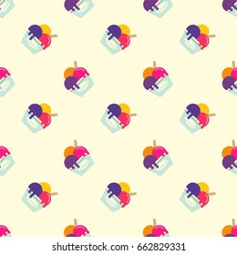 Seamless background image colorful watercolor texture ice cream pattern