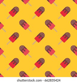 Seamless background image colorful watercolor texture popsicle pattern