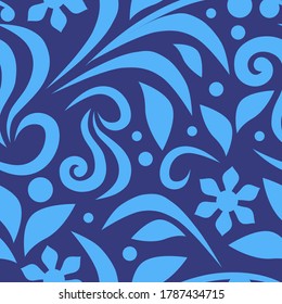 Seamless background image. The drawing shows a pattern of flowers and leaves.
