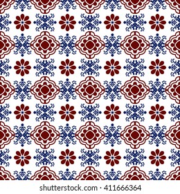Seamless background image of elegant vintage red flower