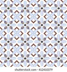 Seamless background image of light blue crystal cross geometry square