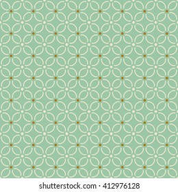 Seamless background image of light green curve cross line flower