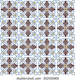 Seamless background image of vintage cross spiral vine tile pattern.
Background image of vintage cross spiral vine tile pattern.
