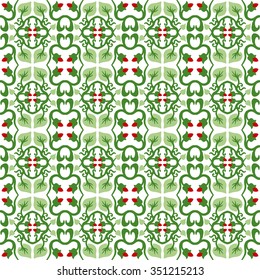 Seamless background image of vintage flower bud vine kaleidoscope pattern.
Background image of vintage flower bud vine kaleidoscope pattern.
