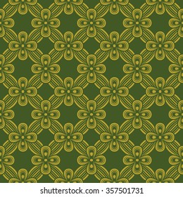 Seamless background image of vintage green golden ribbon cross flower geometry pattern.
Background image of vintage green golden ribbon cross flower geometry pattern.
