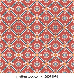 Seamless background image of vintage polygon cross triangle flower
